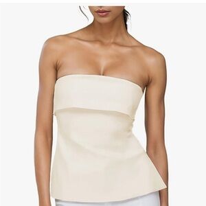 Elegant Cream Strapless Top - NEW with Tags